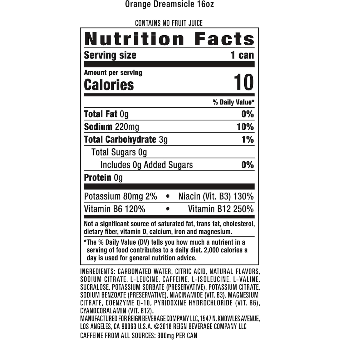 REIGN Total Body Fuel 12x500ml Orange Cream