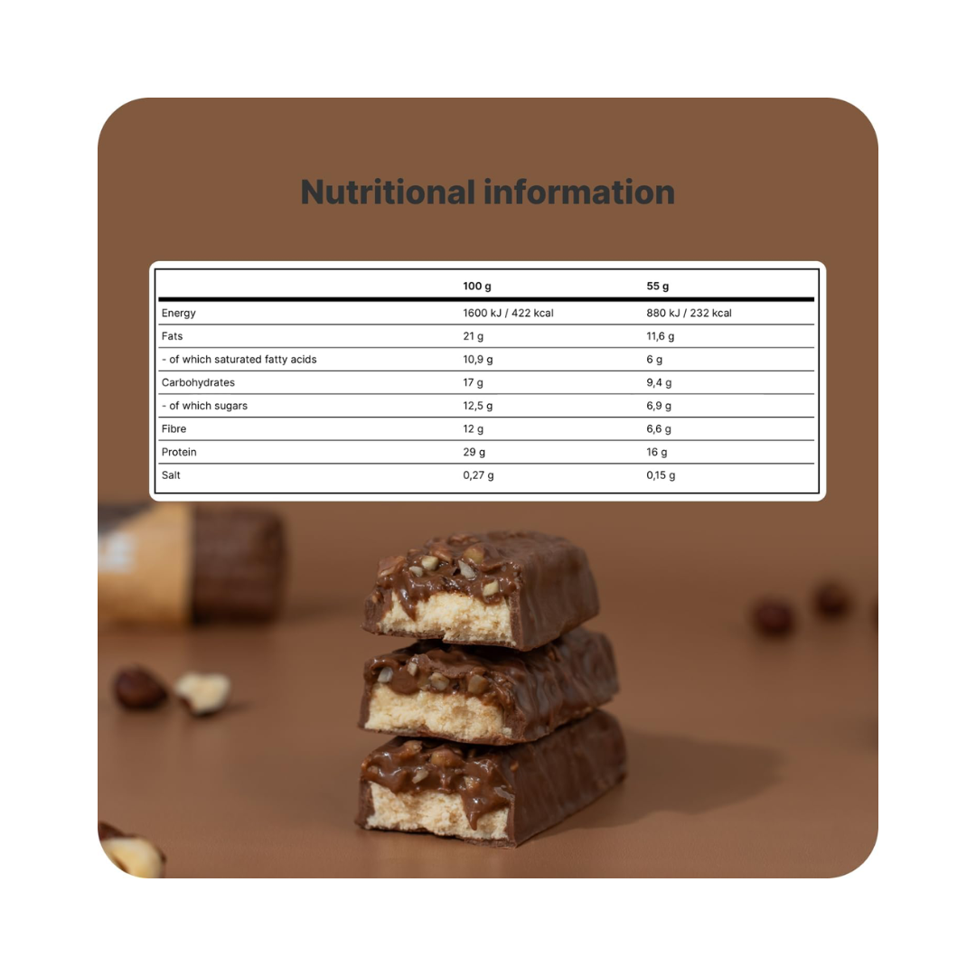 Vilgain Double Trouble Protein Bar 12x55g Hazelnut Cream