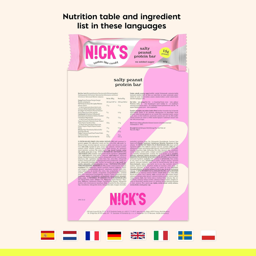 NICK'S Protein Bar 12x50g Salty Peanut