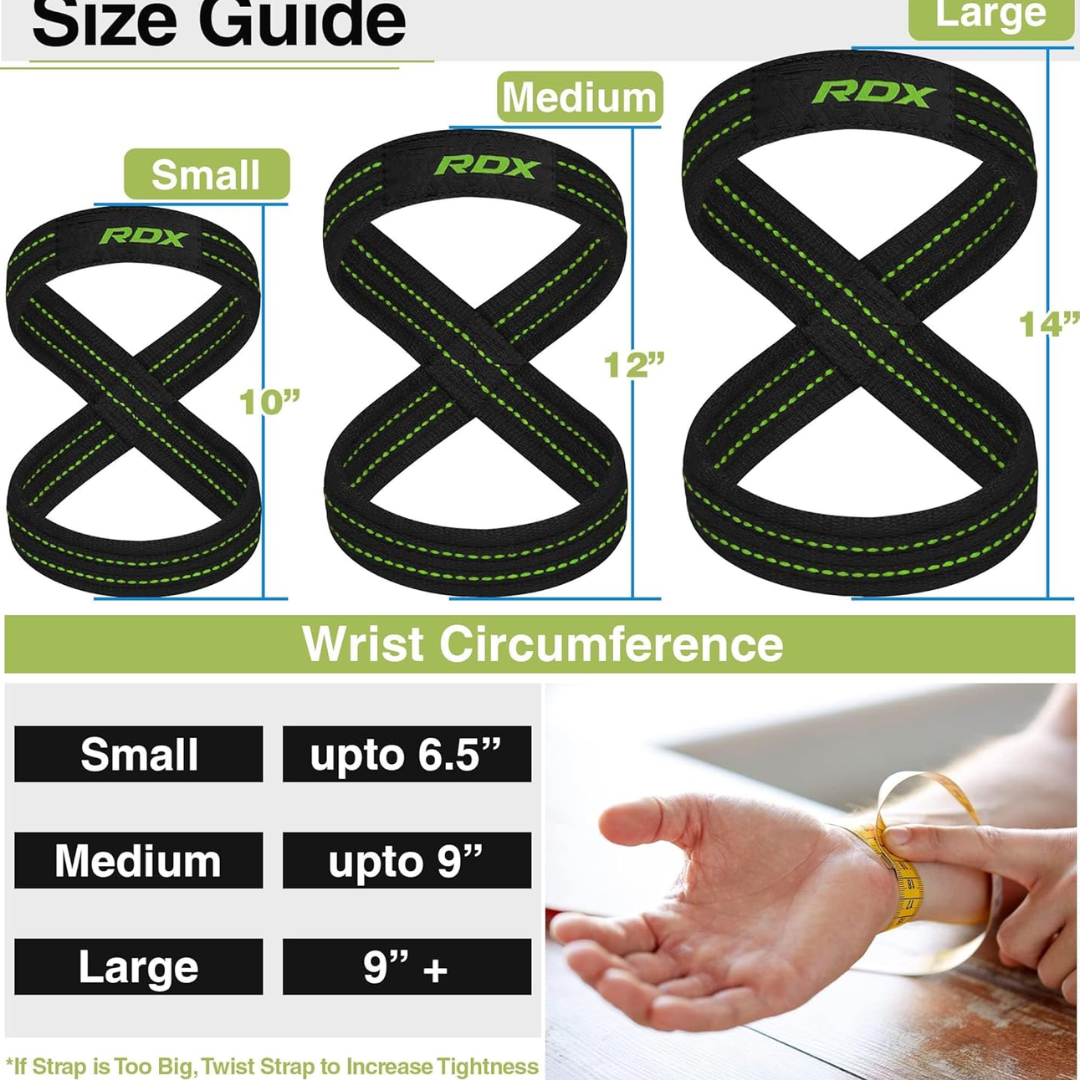 RDX Gym Lifting Cotton 8 Straps L Army Green