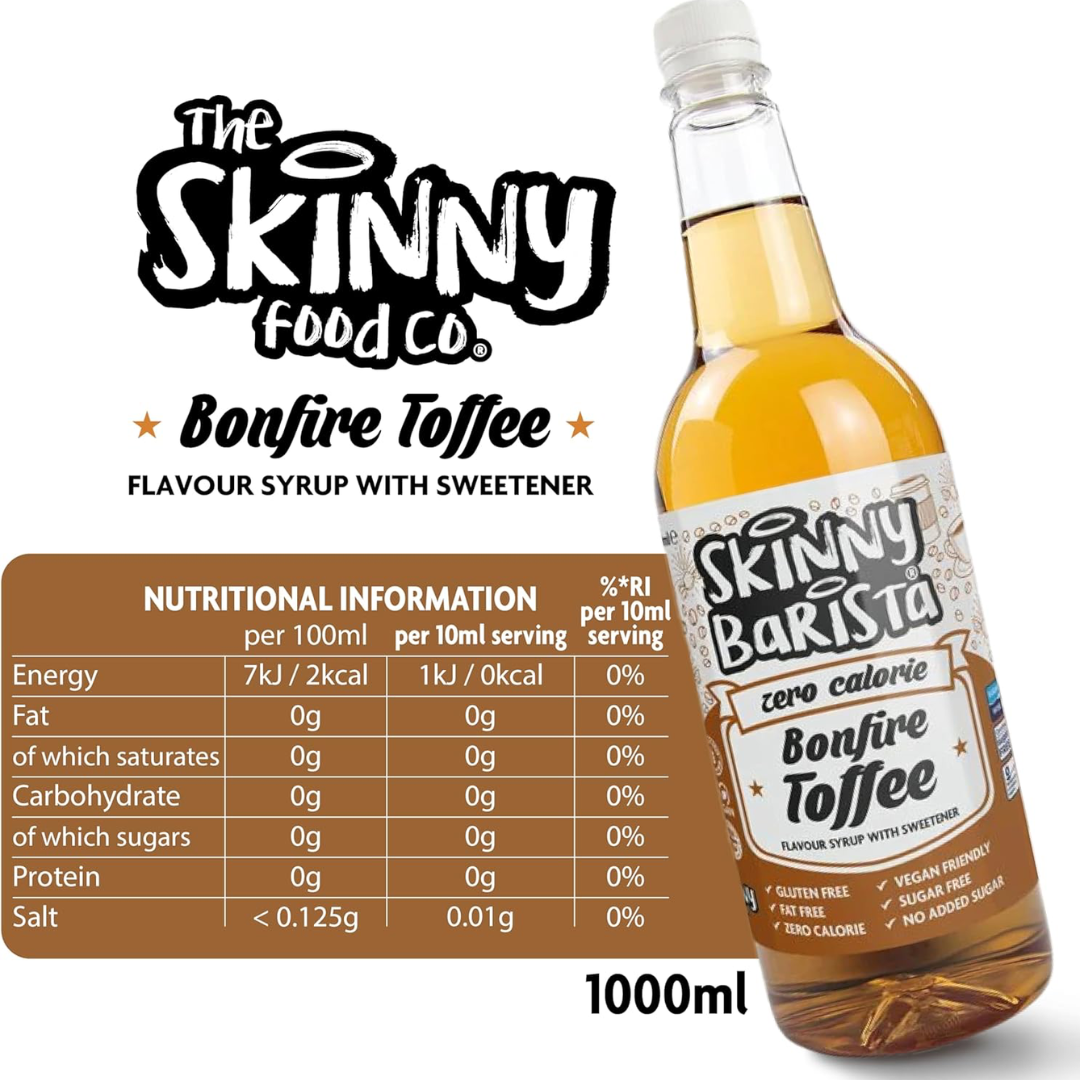 The Skinny Food Co Skinny Barista Zero Calorie Coffee Syrup 1000ml English Toffee