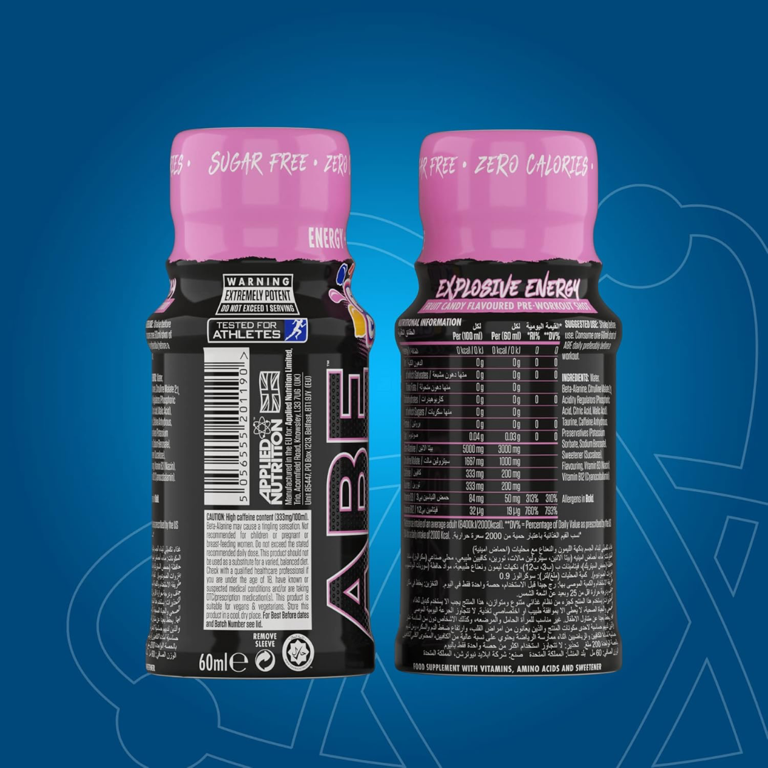 Applied Nutrition ABE (All Black Everything) Shots 60ml Fruit Candy