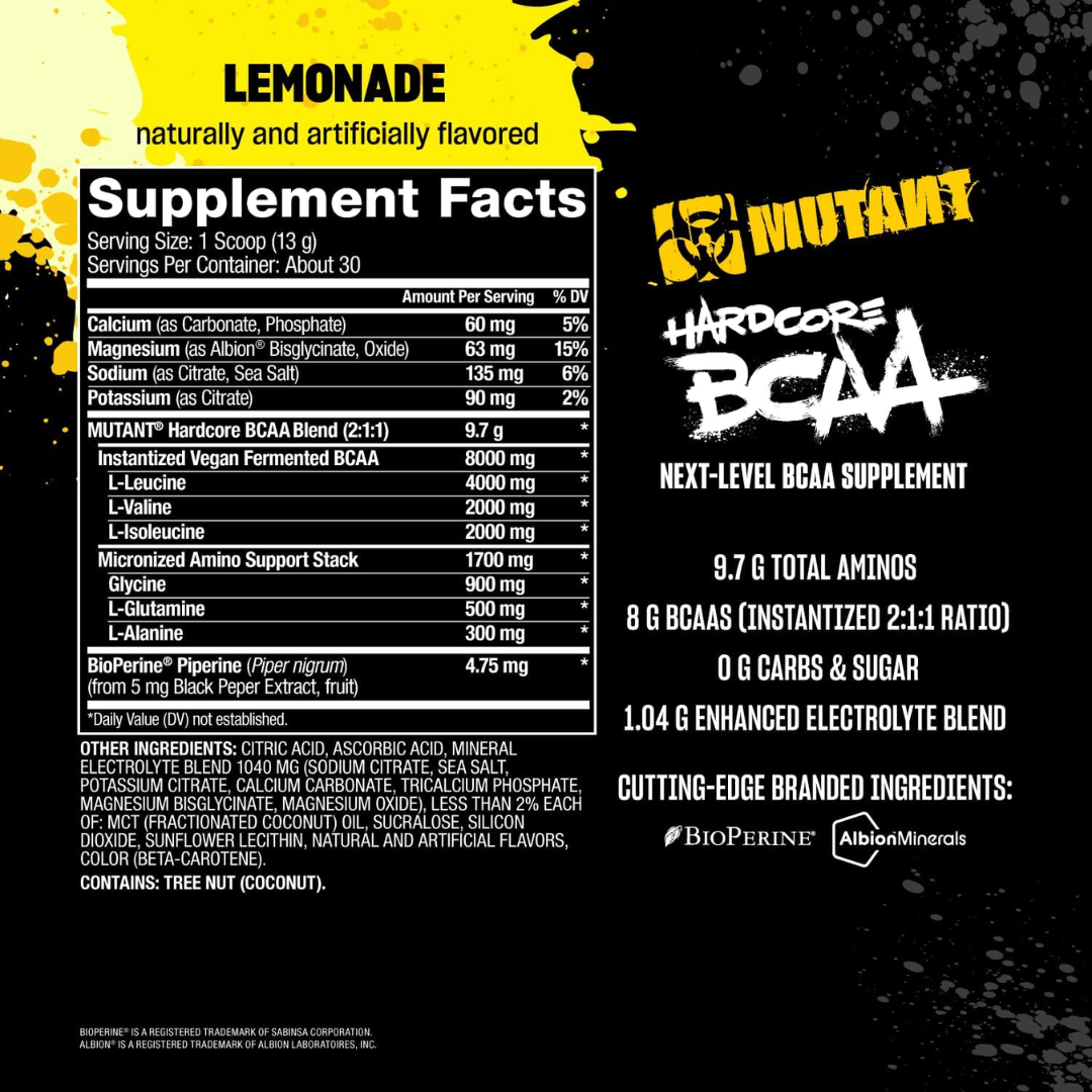 Mutant Hardcore BCAA 390g Lemonade