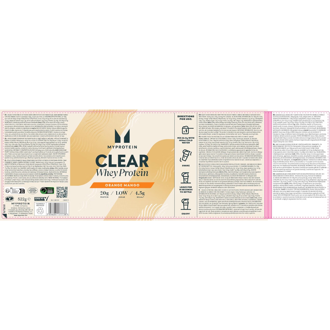 MyProtein Clear Whey Isolate 500g Orange Mango