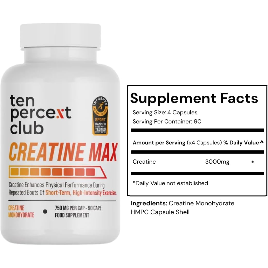 The Ten Percent Club Creatine Max 90 Caps