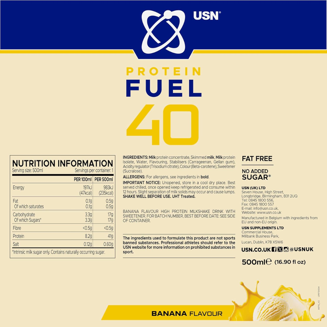 USN Protein Fuel 40 RTD 6x500ml Banana