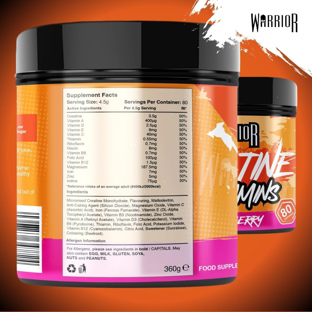 Warrior Creatine Plus Vitamins 360g Mixed Berry