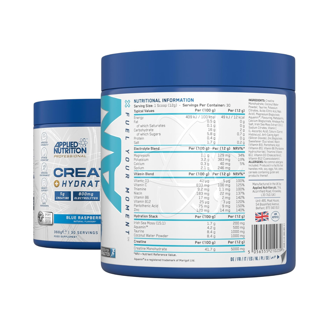 Applied Nutrition Creatine + Hydration 360g Blue Raspberry