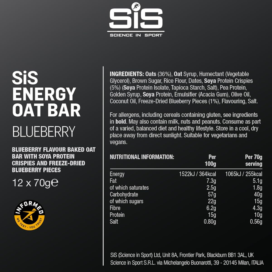SIS Energy Oat Bar 12x70g Blueberry
