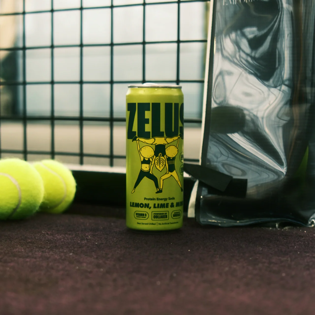 ZELUS Protein Energy Soda 12x330ml Lemon, Lime & Mint