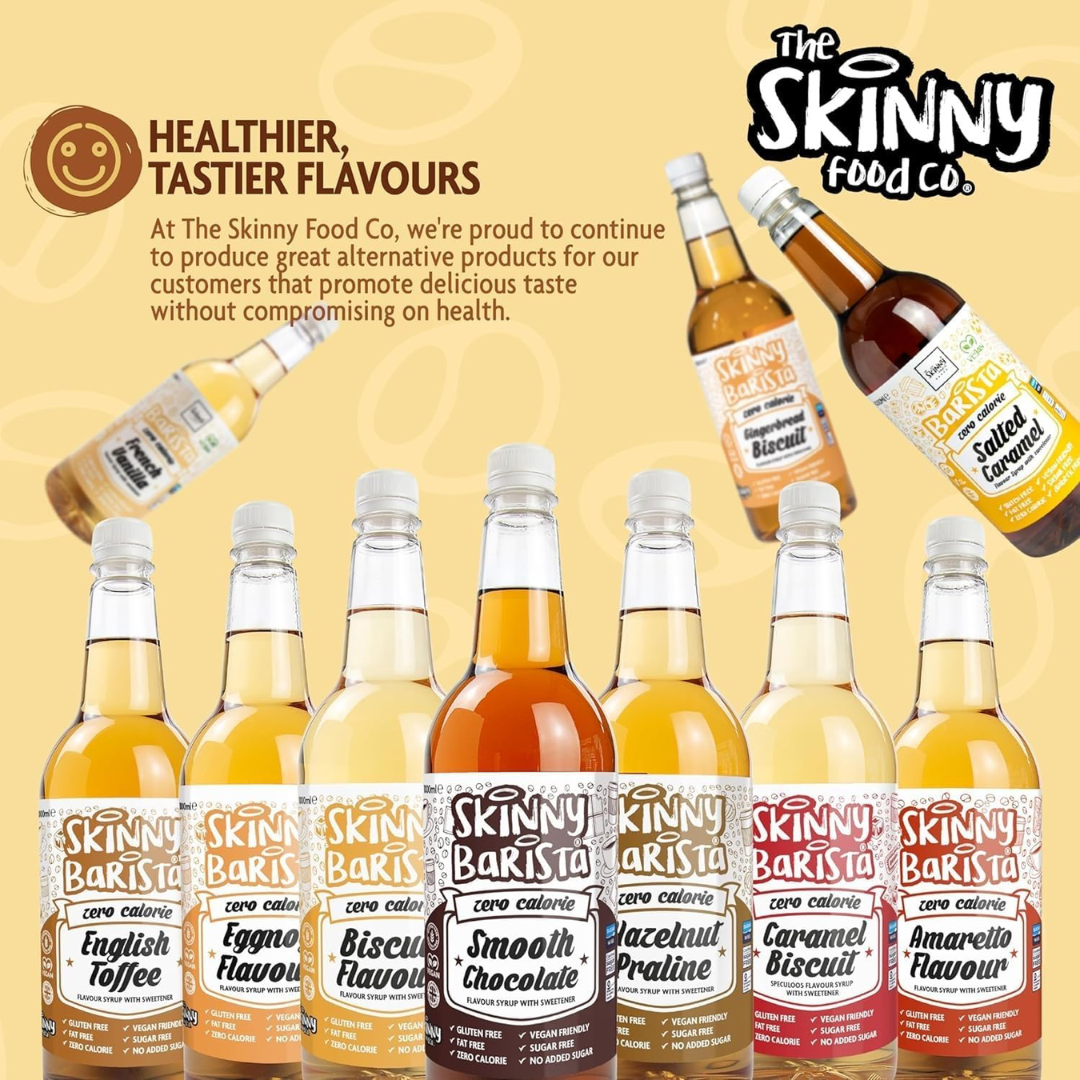 The Skinny Food Co Skinny Barista Zero Calorie Coffee Syrup 1000ml Caramel Biscuit