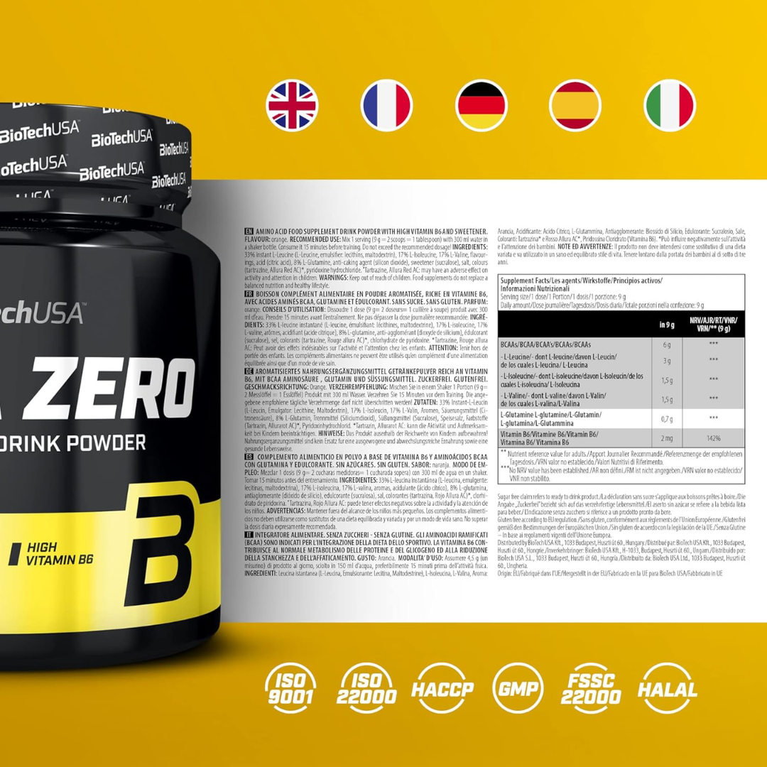 BioTech USA BCAA Zero 360g Orange