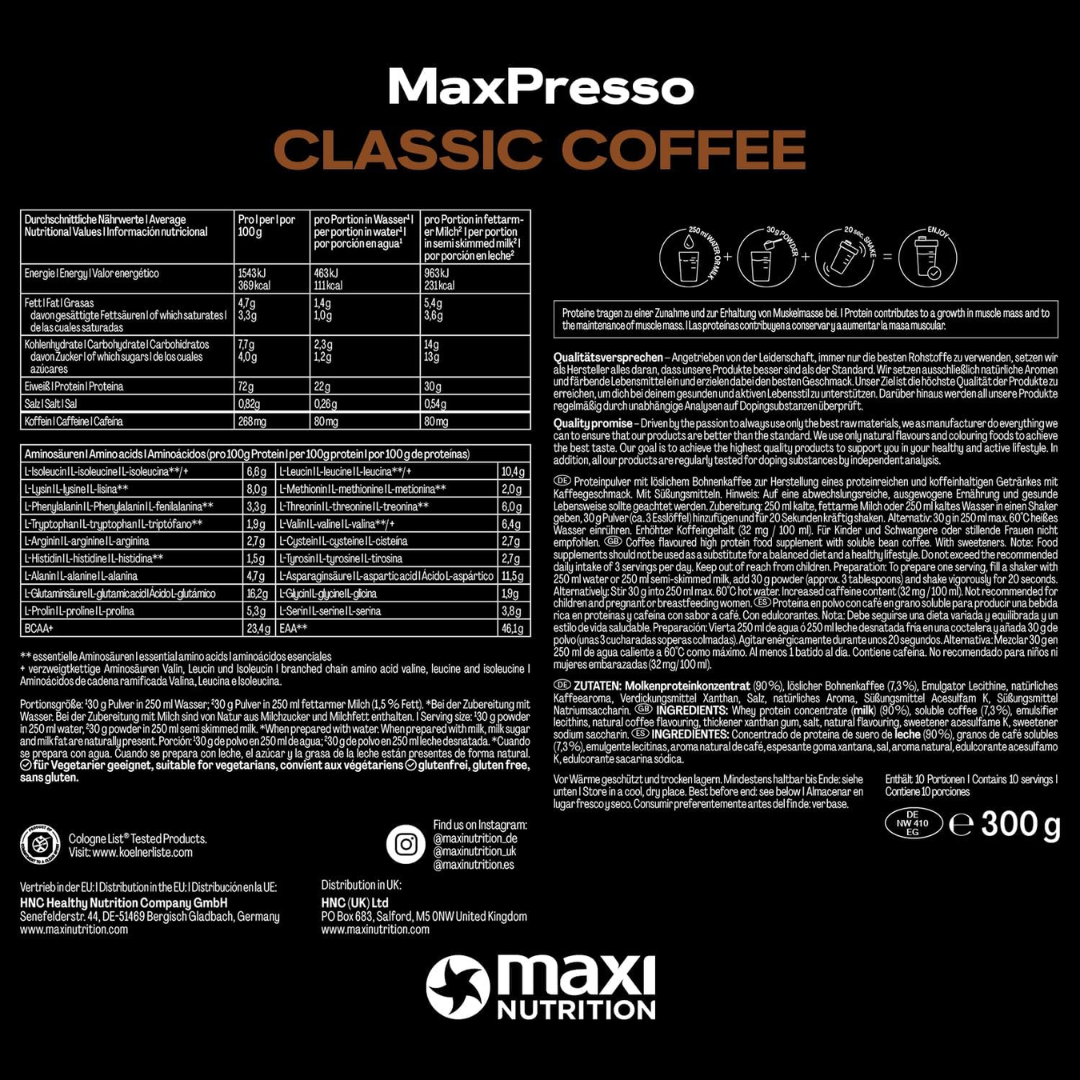 MaxiNutrition Protein Coffee 300g Coffee Classic