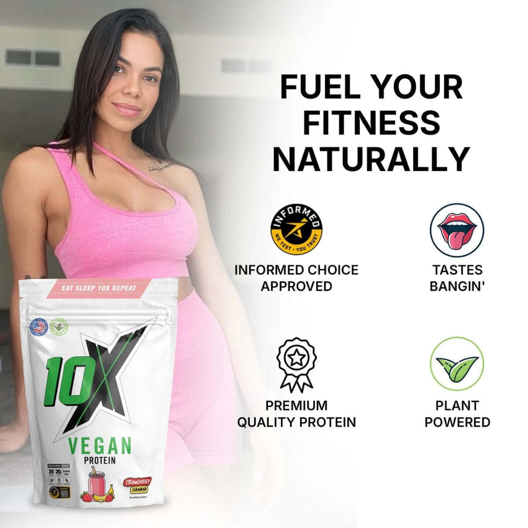 10X Athletic Vegan Protein 540g Strawberry Banana