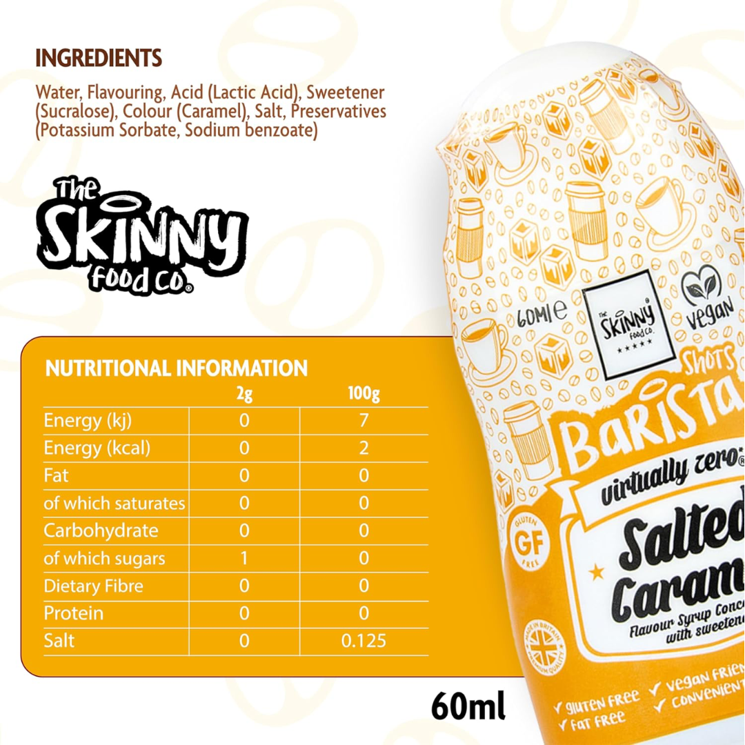 The Skinny Food Co Sugar Free Coffee Shots 60ml Salted Caramel