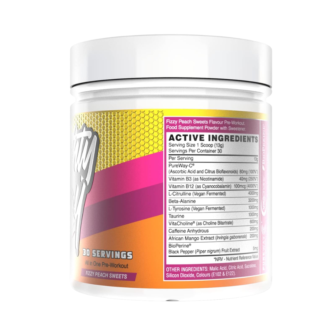 Naughty Boy Energy 390g Fizzy Peach Sweets