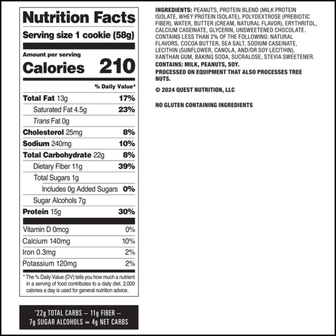 Quest Nutrition Cookie 12x59g Peanut Butter Chocolate Chip