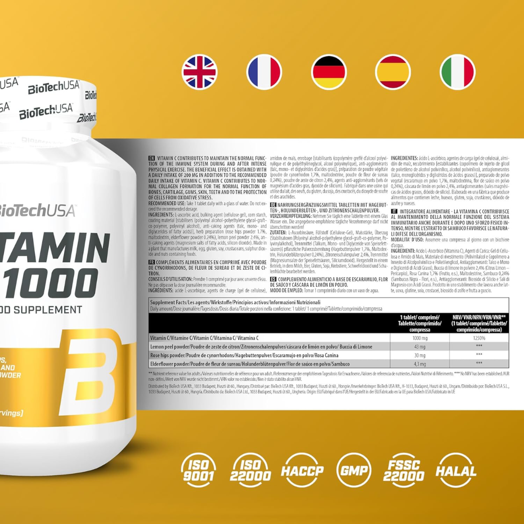BioTech USA Vitamin C 1000 100 Tablets