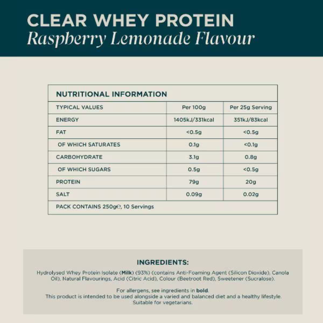 MyProtein Clear Whey 500g Raspberry Lemonade
