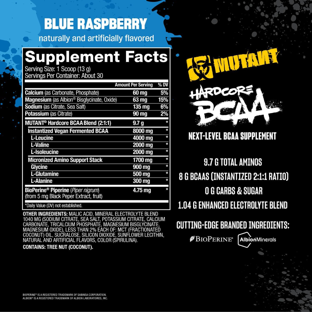Mutant Hardcore BCAA 390g Blue Raspberry