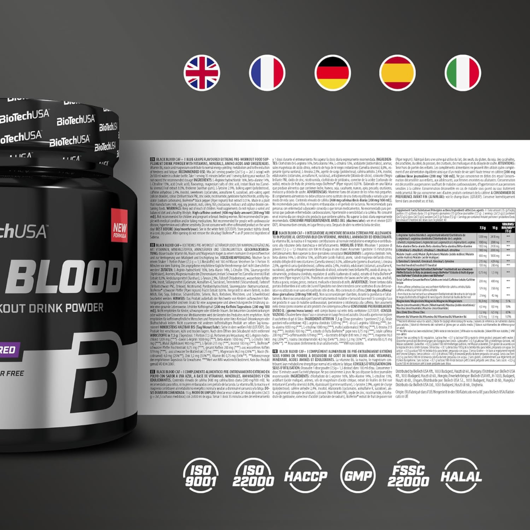 BioTech USA Black Blood CAF+ 300g Cola