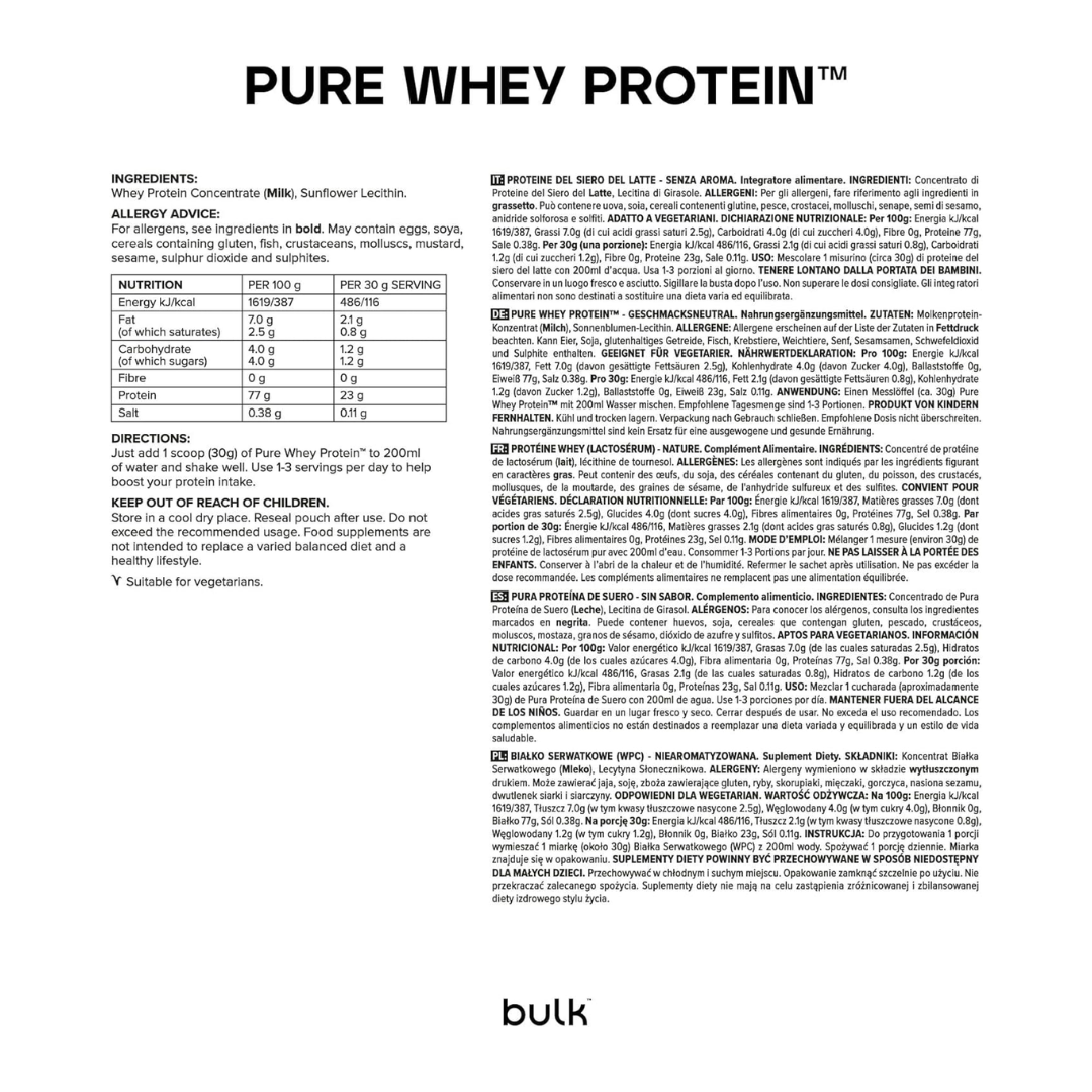 Bulk Pure Whey Isolate 5kg