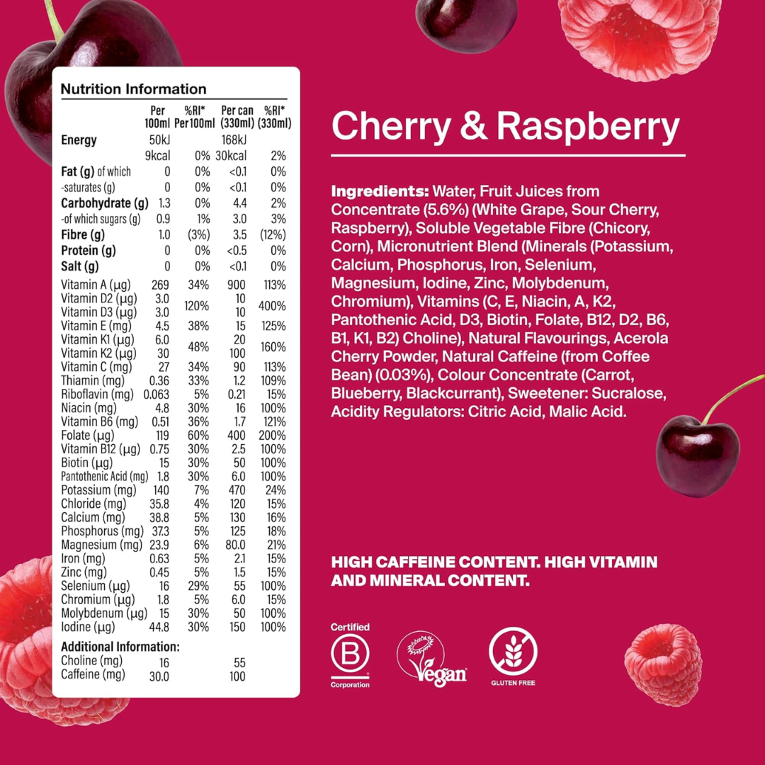 Huel Daily A-Z Vitamins 12x330ml - Cherry & Raspberry