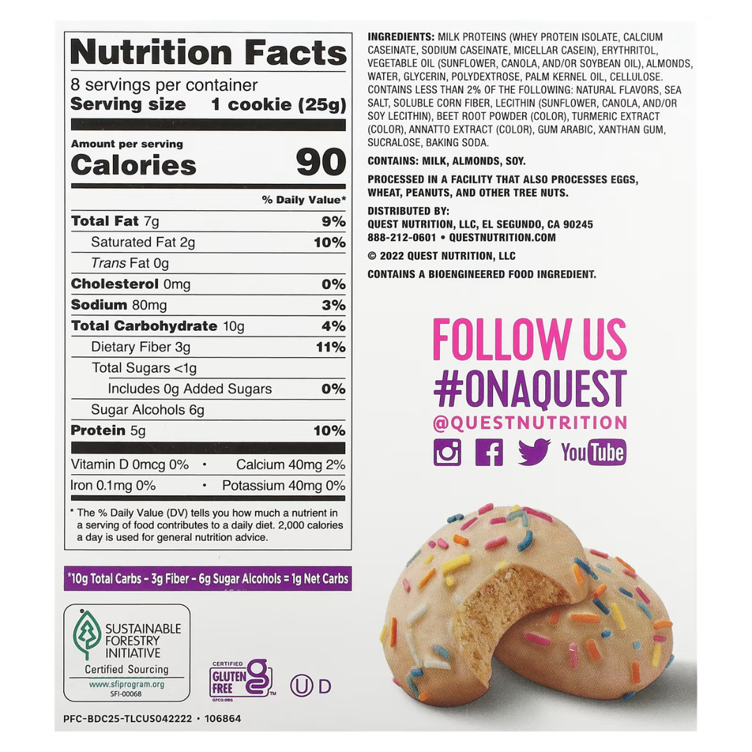 Quest Nutrition Frosted Cookies 8x25g Birthday Cake