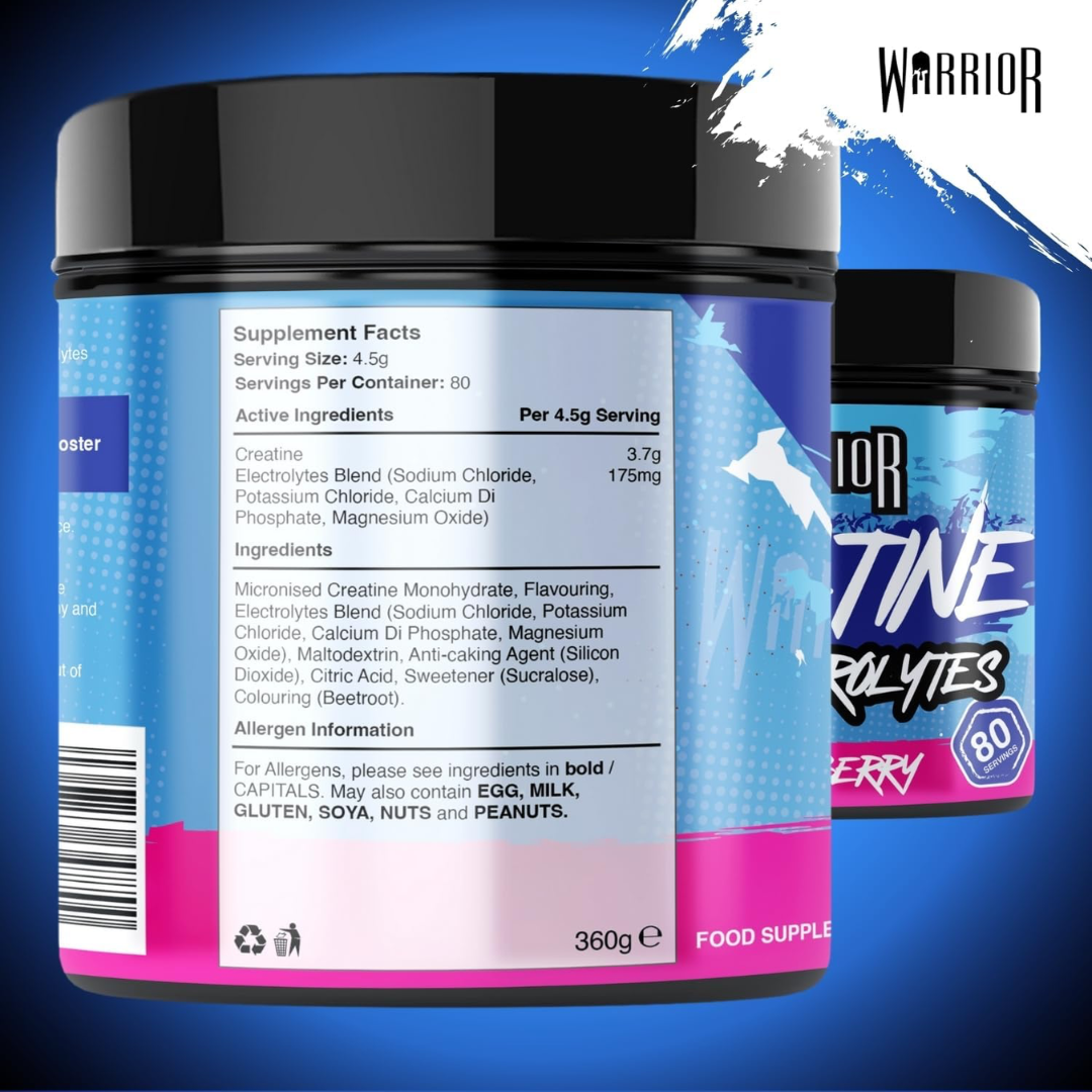 Warrior Creatine Plus Electrolytes 360g Mixed Berry