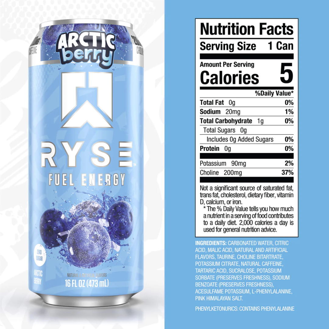 RYSE Fuel Energy 12x473ml Arctic Berry