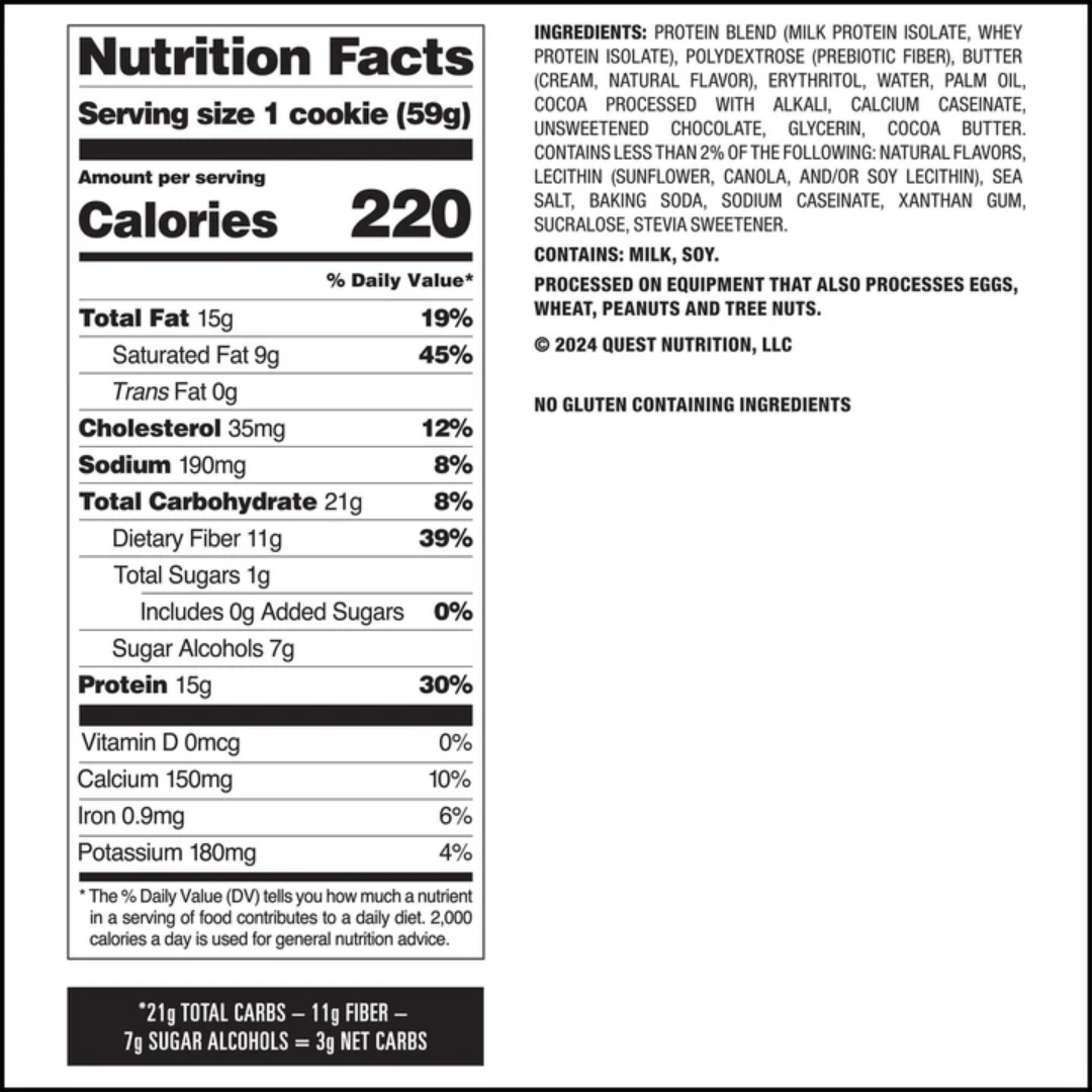 Quest Nutrition Cookie 12x59g Double Chocolate Chip