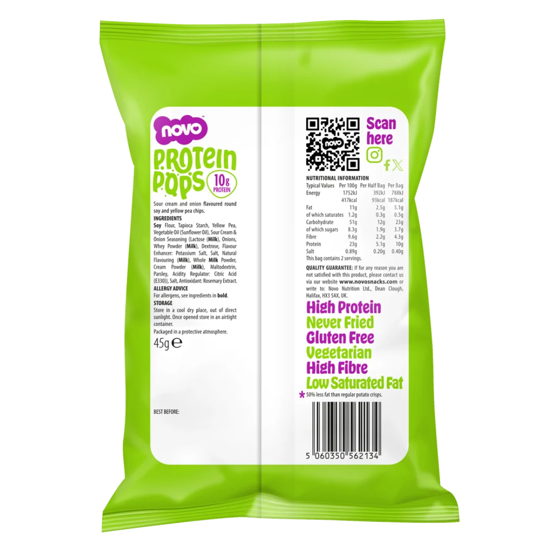 Novo Nutrition Novo Protein Pops 6x45g Sour Cream & Onion