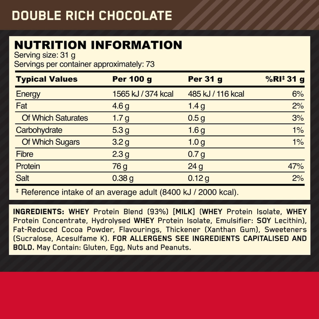 Optimum Nutrition Gold Standard 100% Whey 2.02kg Double Rich Chocolate