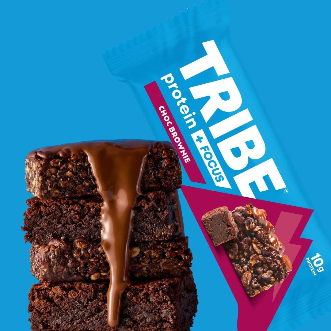 Tribe Protein + Focus Flapjack 12x60g Choc Brownie