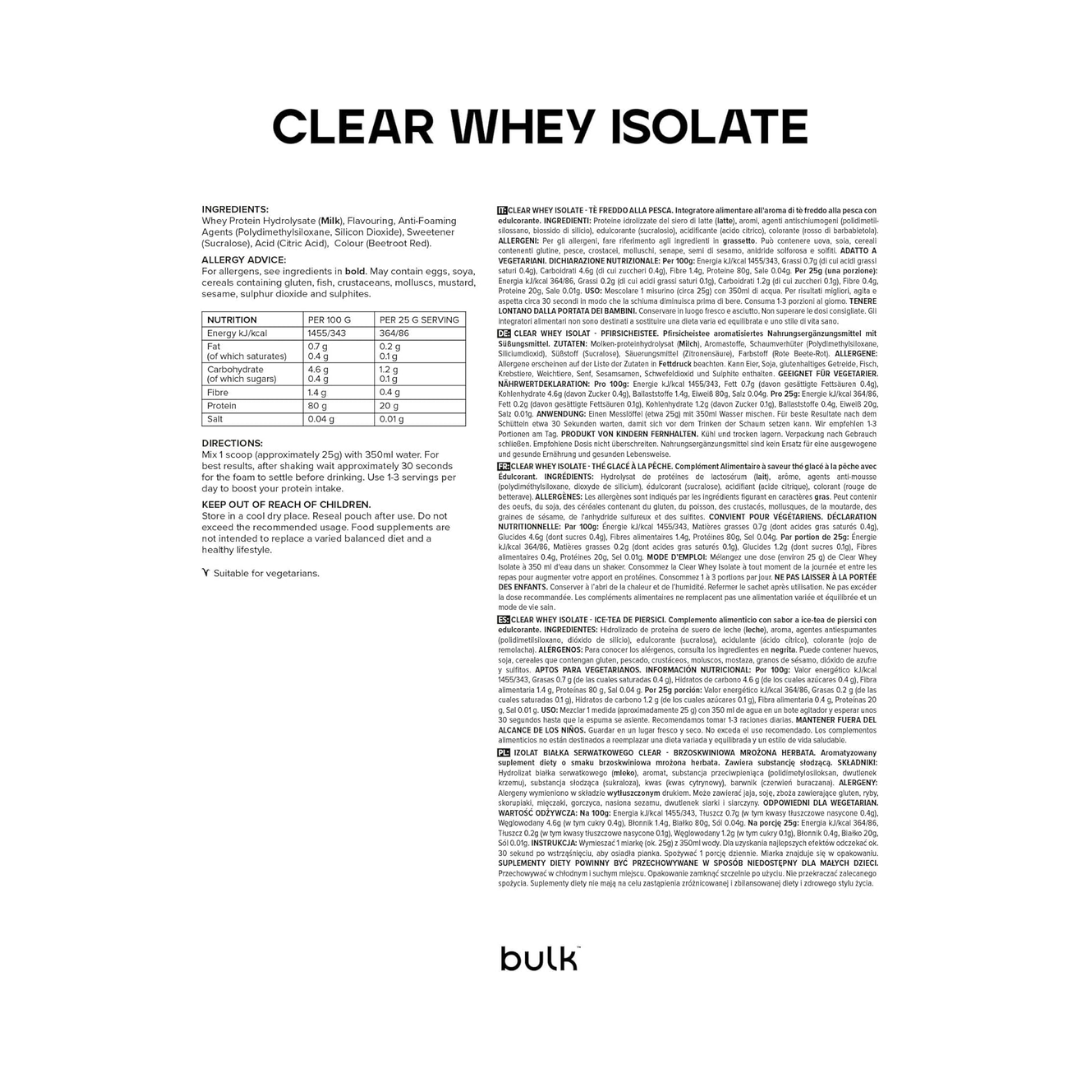 Bulk Clear Whey Isolate 450g Peach Ice Tea