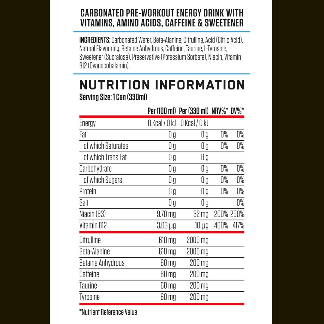 Applied Nutrition ABE (All Black Everything) Carbonated Can 12x330ml Slush Puppie