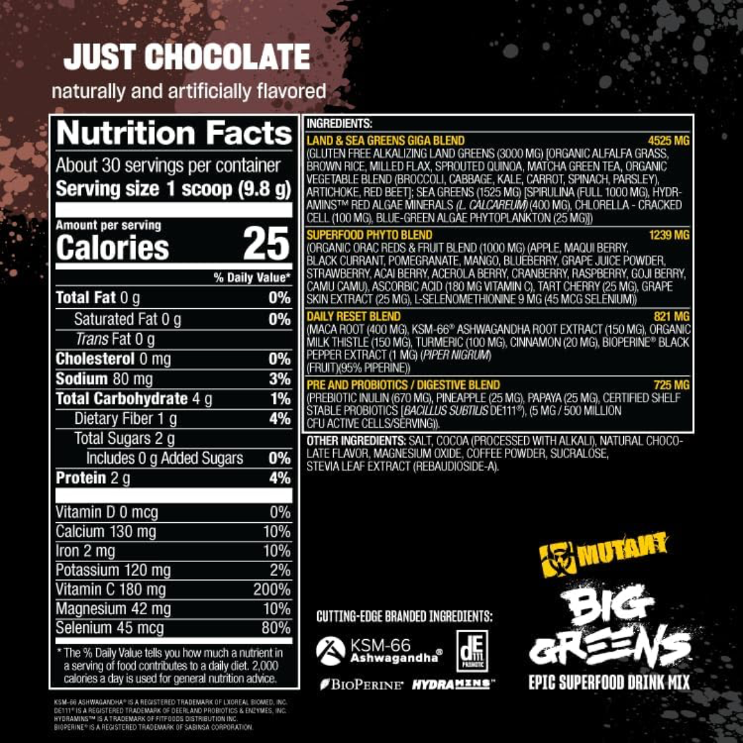 Mutant Big Greens 294g Chocolate