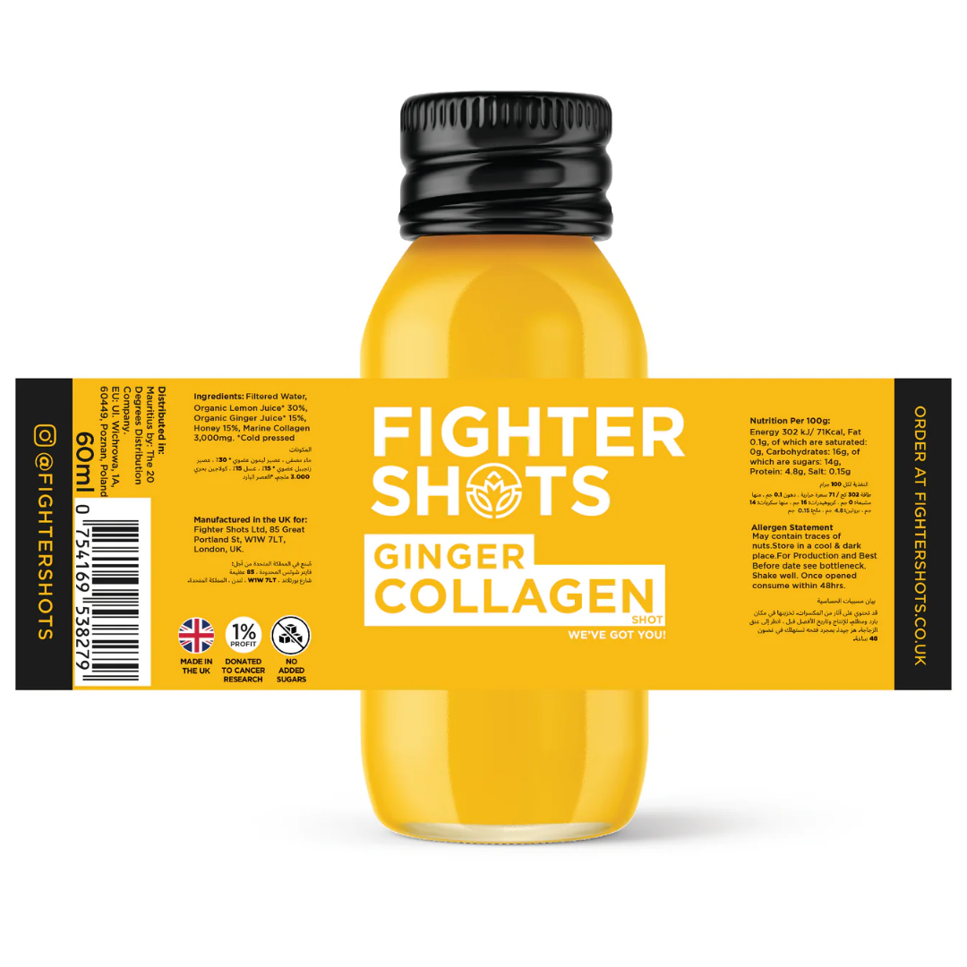 Fighter Shots 12x60ml Ginger Collagen