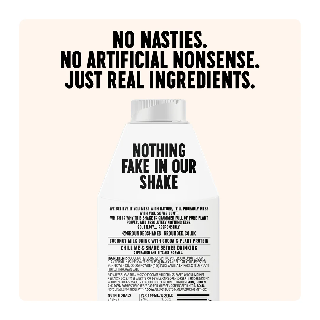 Grounded Vegan Protein M*lkshake 12x490ml Chocolate