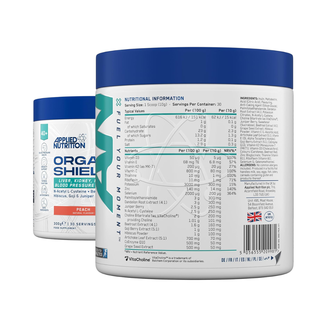 Applied Nutrition Organ Shield (40+ Range) 360g Peach