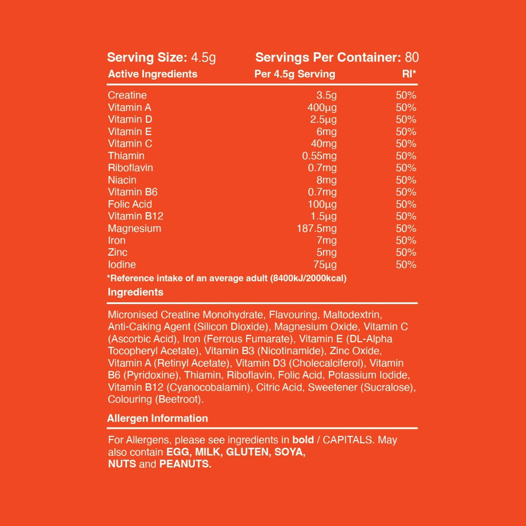 Warrior Creatine Plus Vitamins 360g Mixed Berry