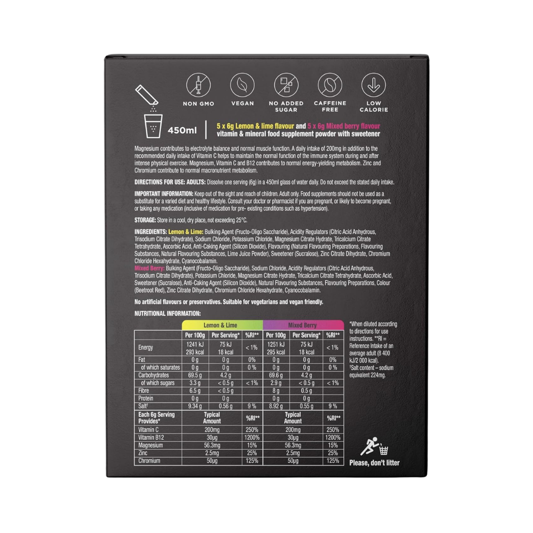XO Fitness Hydration Mixed Box (MixBerx5/Lem&Limx5) 10x6g Mixed Berry / Lemon & Lime