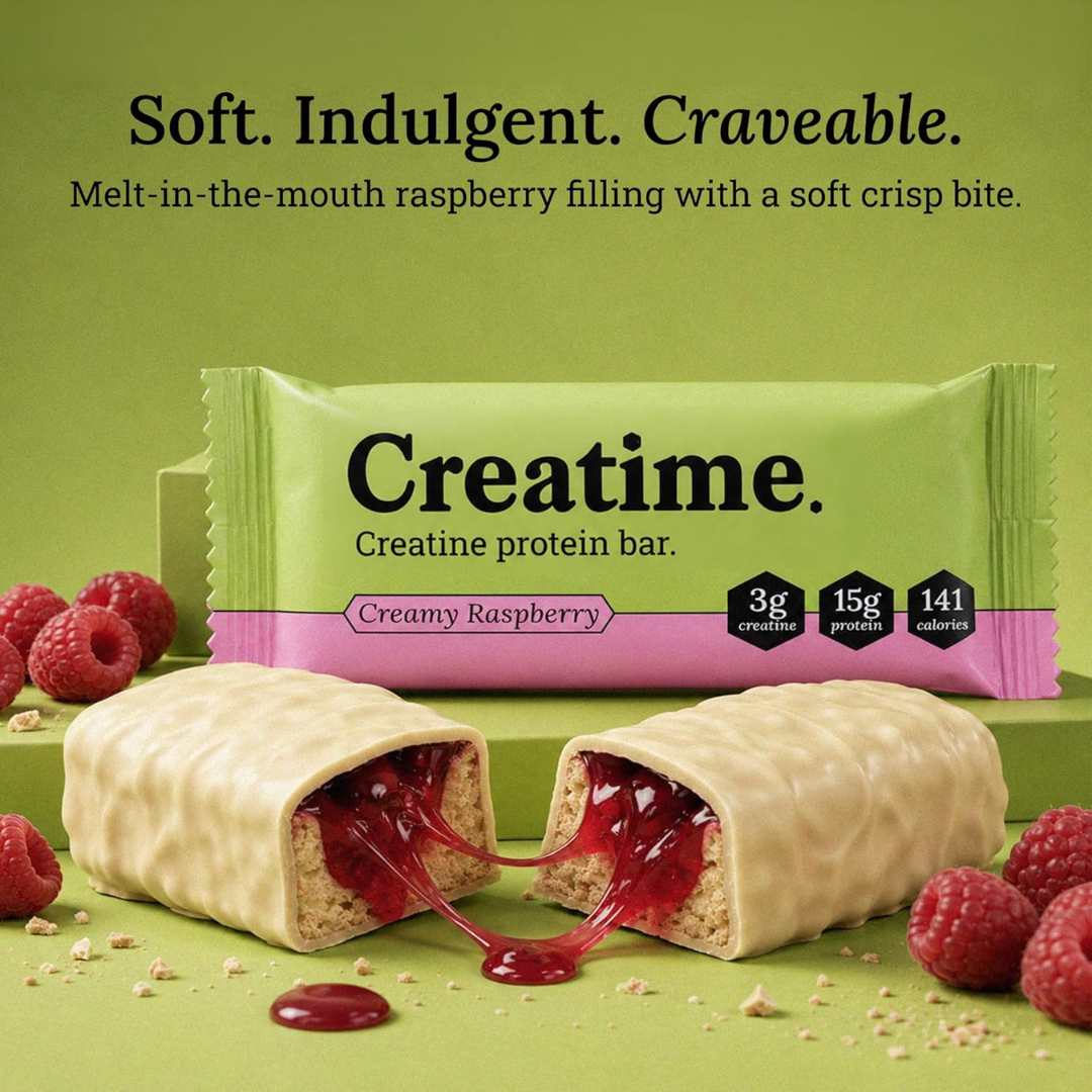 Creatime Creatine Protein Bar 12x50g Creamy Raspberry