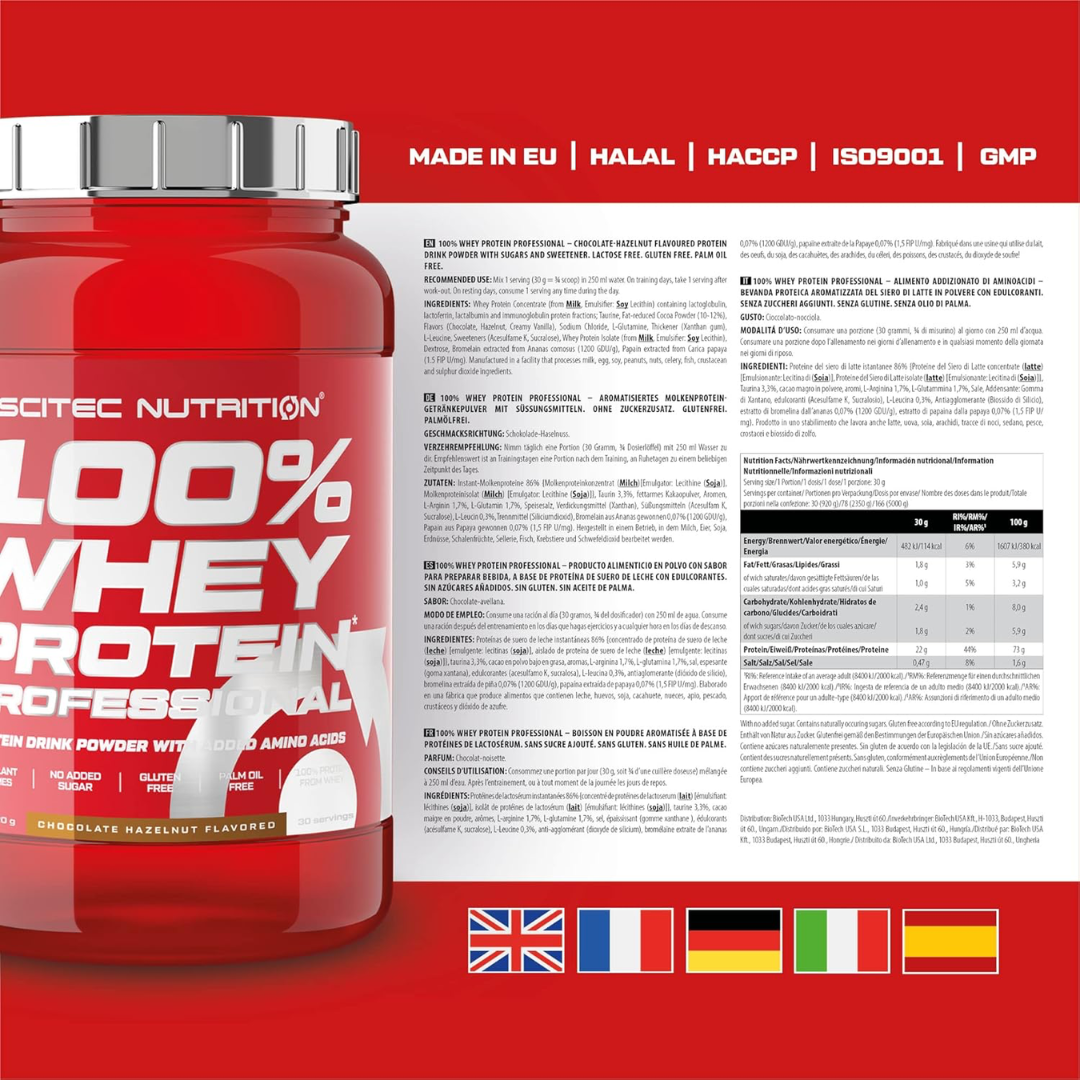 Scitec Nutrition 100% Whey Protein Professional 920g Chocolate Hazelnut