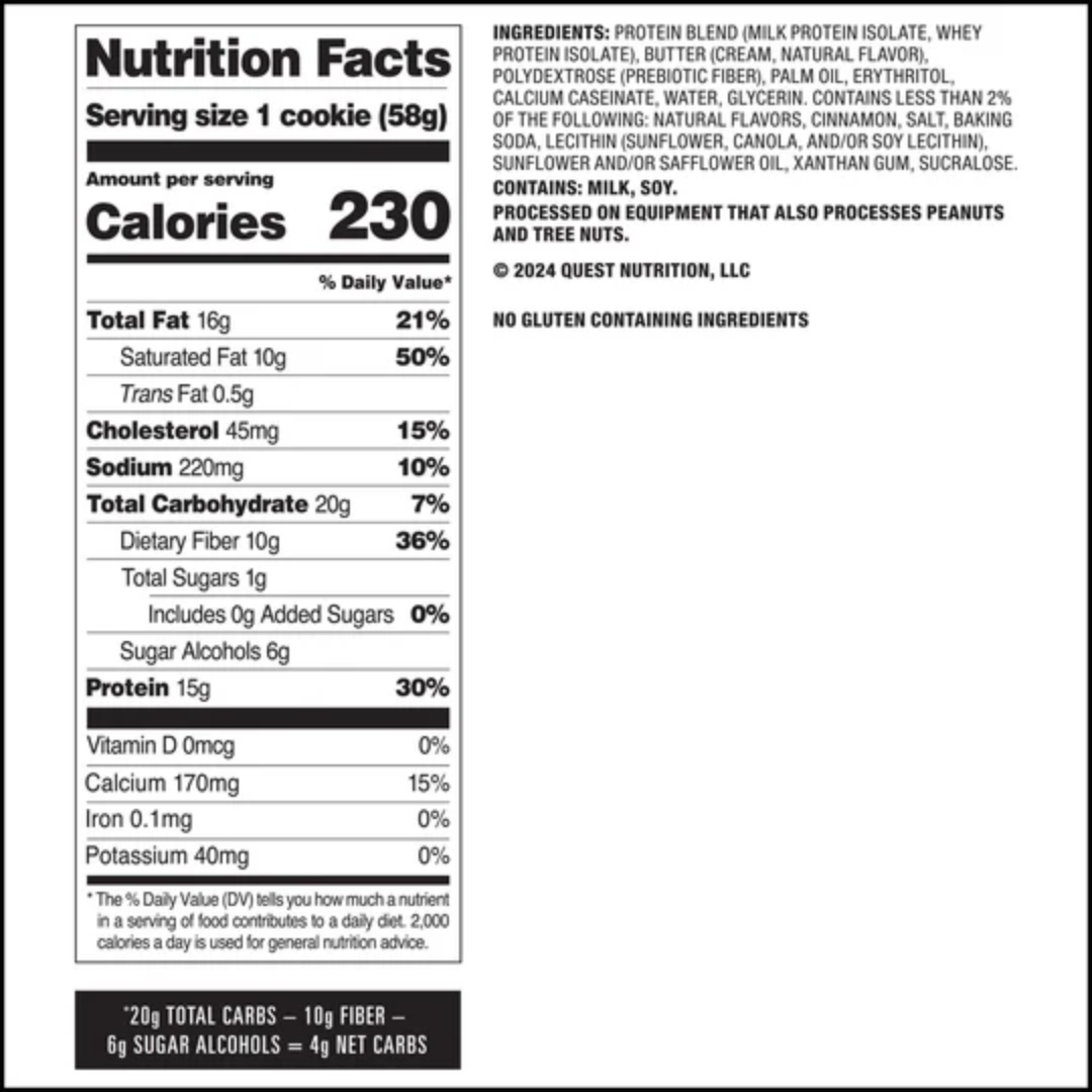 Quest Nutrition Protein Cookie 12x58g Snickerdoodle