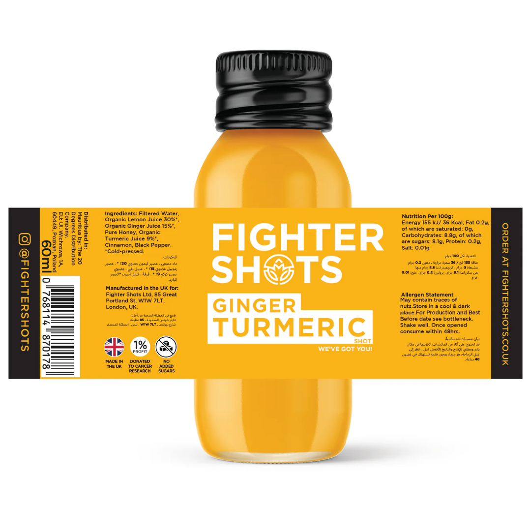 Fighter Shots 12x60ml Ginger Turmeric