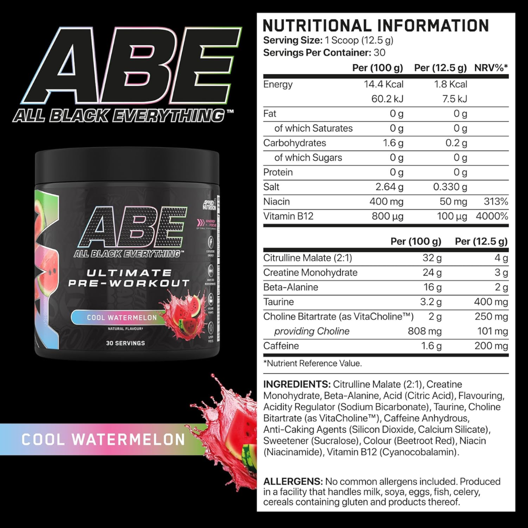 Applied Nutrition ABE (All Black Everything) 375g Cool Watermelon