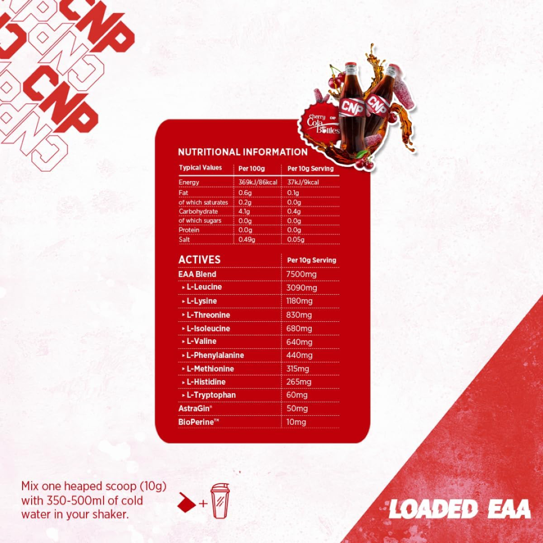 CNP Loaded EAA 300g Cherry Cola Bottles