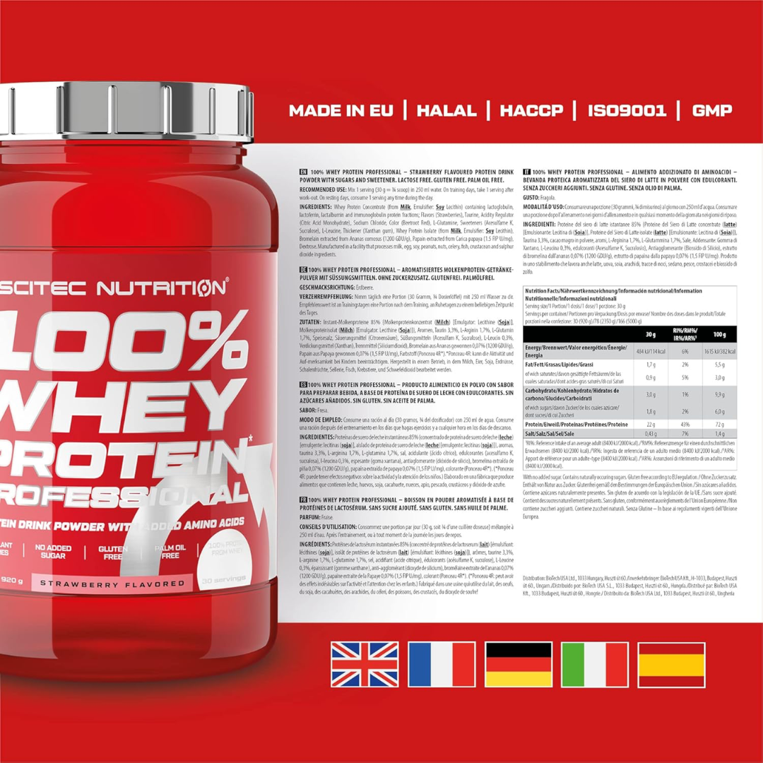 Scitec Nutrition 100% Whey Protein Professional 920g Strawberry
