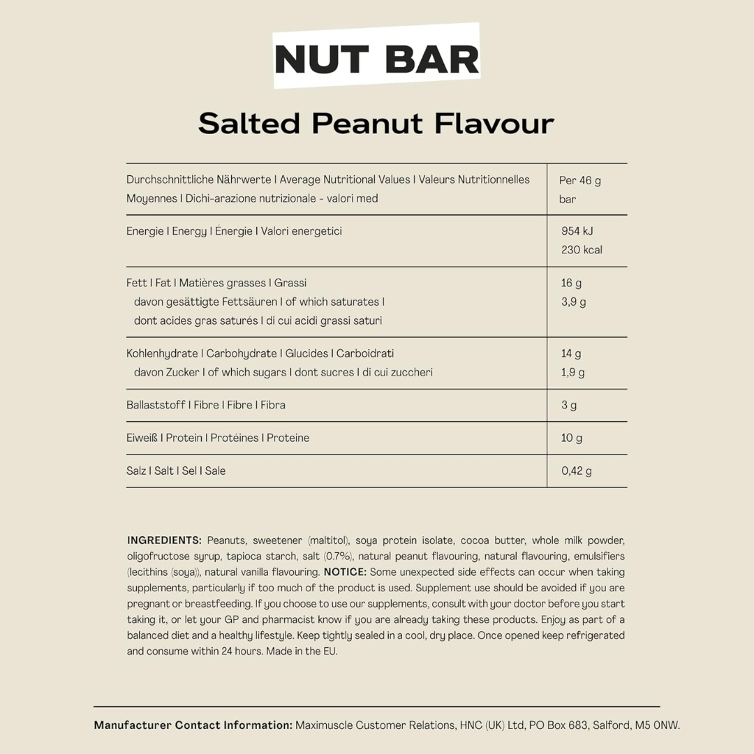 MaxiNutrition Nut Protein Bar 12x46g Salted Peanut